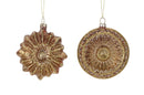 Gold Glass Starburst Tree Ornament (Set of 12)