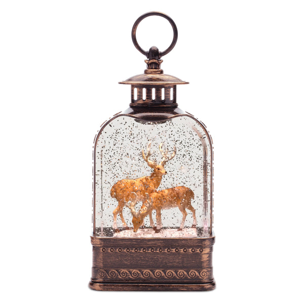Melrose LED Deer Couple Snow Globe 11"H
