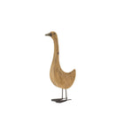 Melrose Natural Fir Wood Goose Figurine with Rustic Metal Accents (Set of 2) Mul