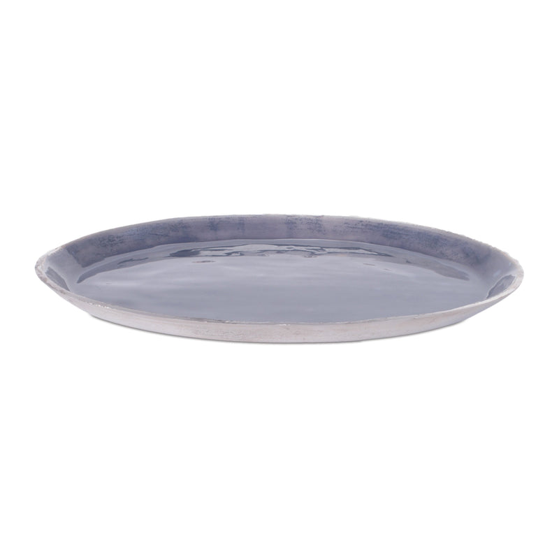 Melrose Blue Aluminum Decorative Tray