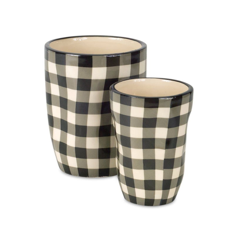 Melrose Wavy Patterned Planter or Vase Set of 6 Planter, Wavy Patterned