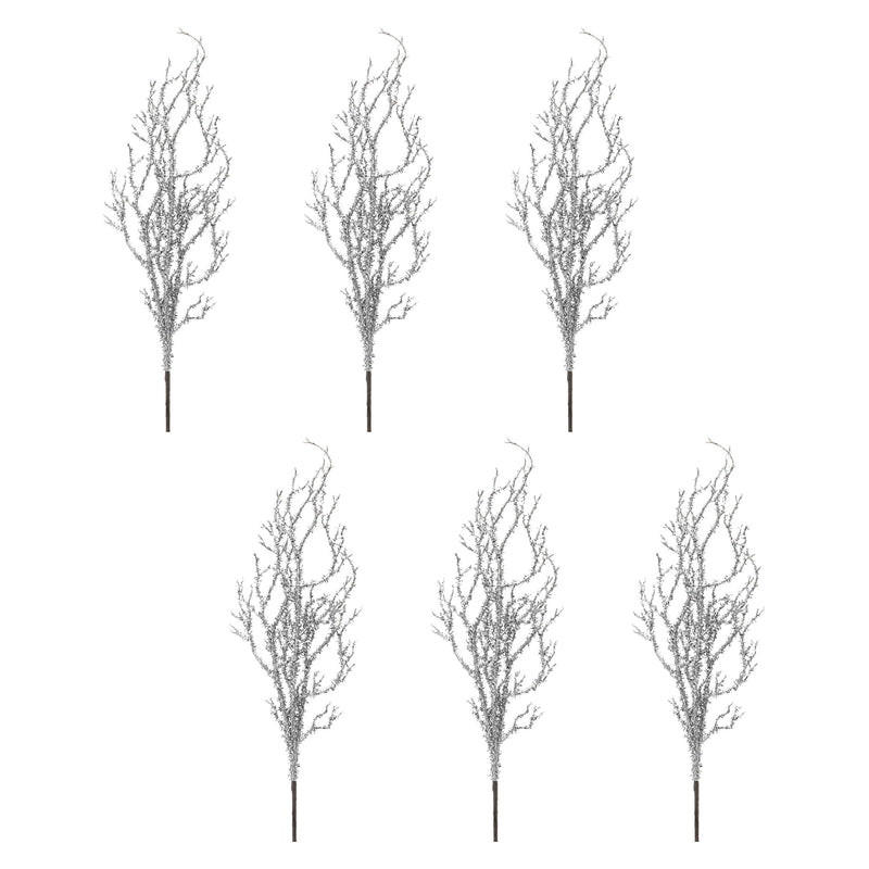 Melrose Glittered Tinsel Branch (Set of 6)