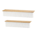 Melrose Ribbed Wood Wall Shelf, Modern, Wood