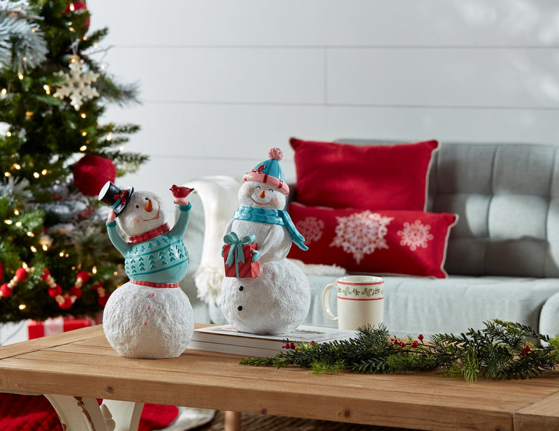 Melrose Whimsical Snowman Figurine (Set of 2)