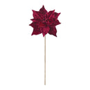 Melrose Burgandy Poinsettia Flower Stem (Set of 6)