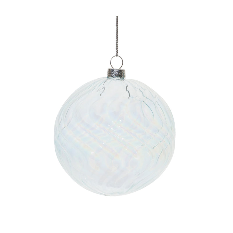 Melrose Clear Wavy Glass Ornament (Set of 6)