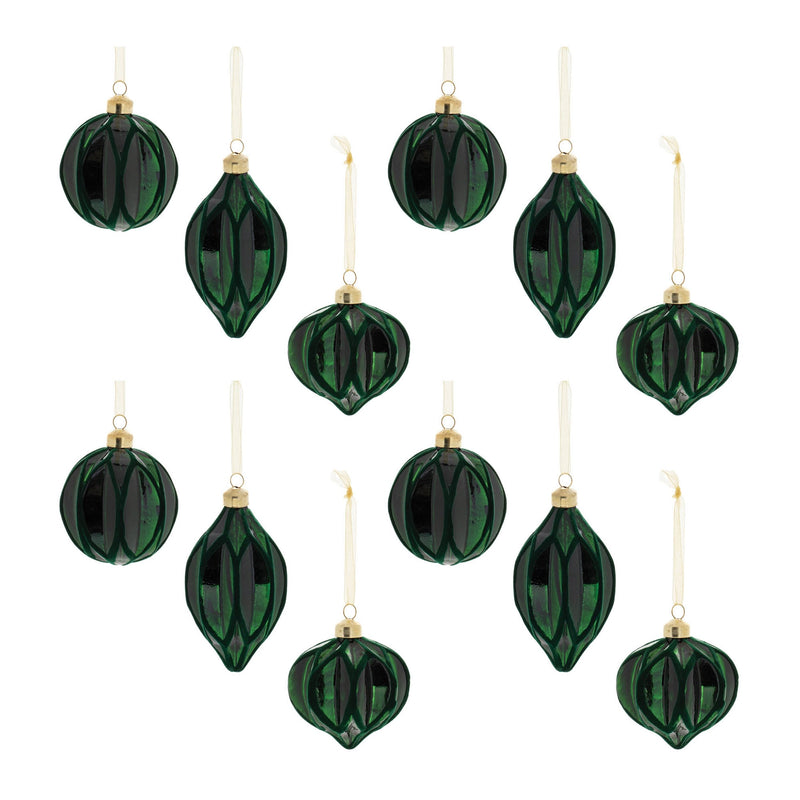 Melrose Velvet Glass Ornament (Set of 12)