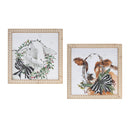 Melrose Framed Winter Farm Animal Print (Set of 2)