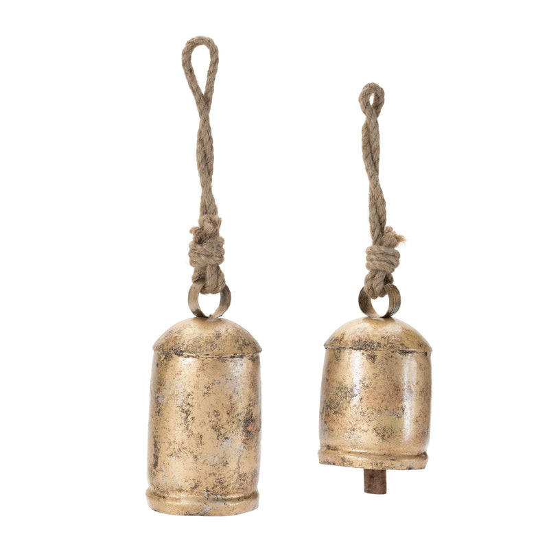 Melrose Distressed Metal Bell Ornament (Set of 2)