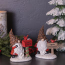 Melrose Pinecone Santa Gnome with Cardinal Bird (Set of 4)