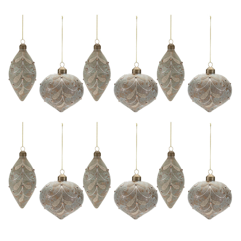 Melrose Beaded Glass Ornament (Set of 12)