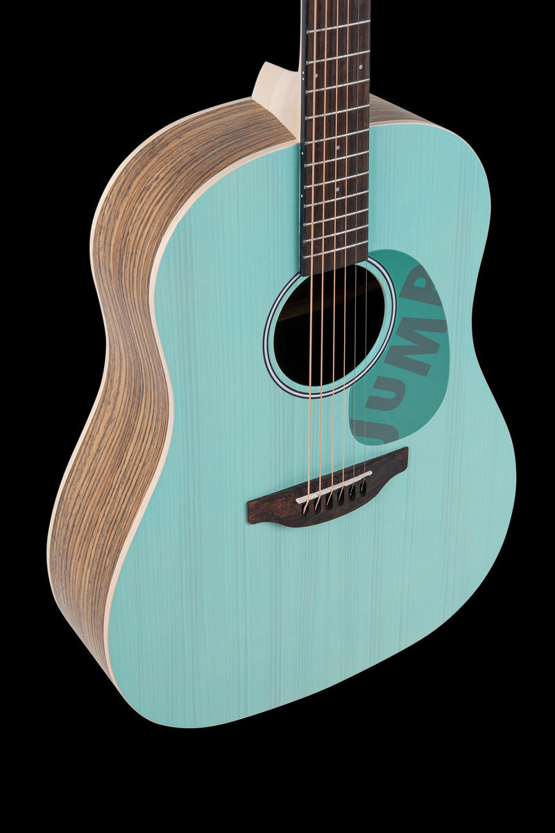 Ovation Applause Jump Slope Shoulder Dreadnought Acoustic Guitar Celeste Blue