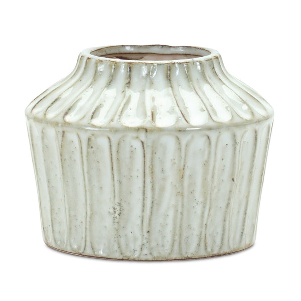 Melrose Rustic Carved Clay Vase 5"H