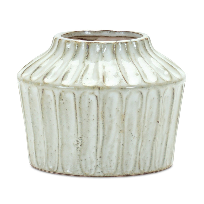 Melrose Rustic Carved Clay Vase 5"H