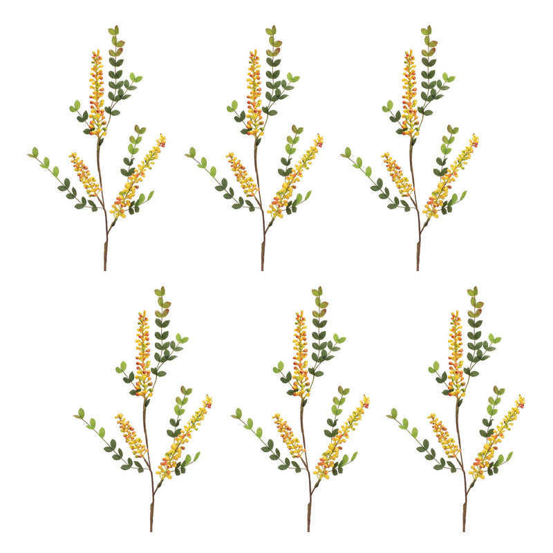 Melrose Yellow Berry Foliage Spray (Set of 6)