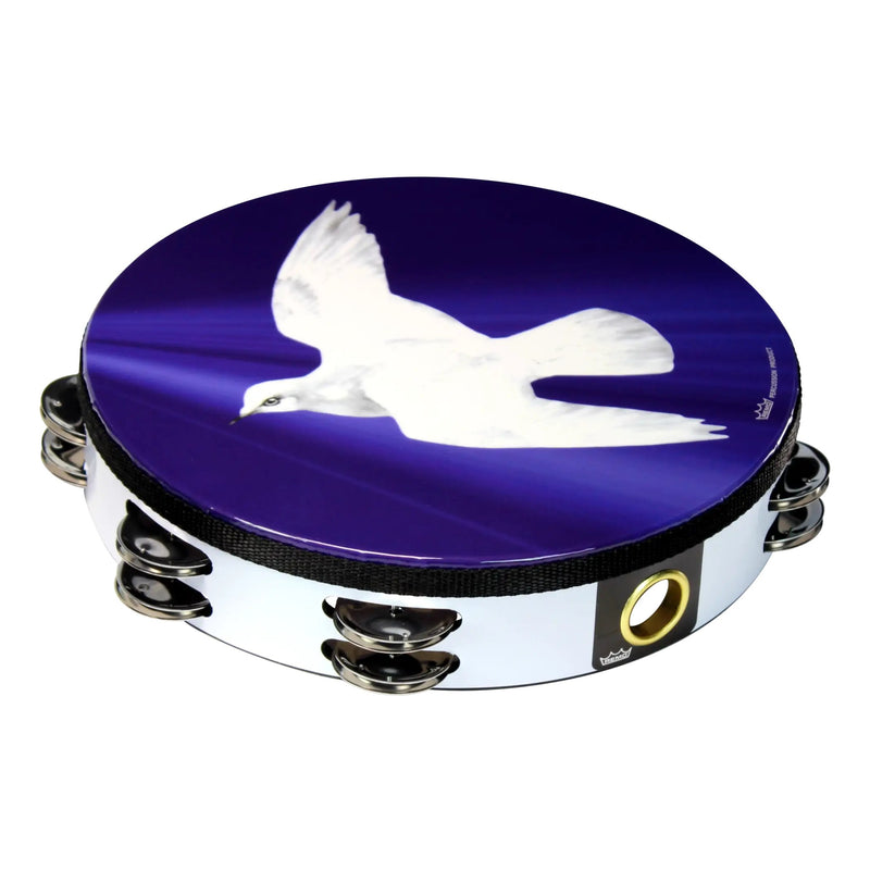 Remo Praise 10" Double-Row Tambourine – Religious Dove – TA-9210-18