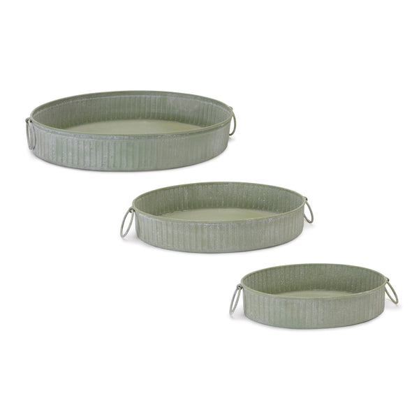 Melrose Round Iron Metal Tray (Set of 3)