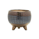 Melrose Dotted Ceramic Planter with Pewter Accent 5.25"H Planter