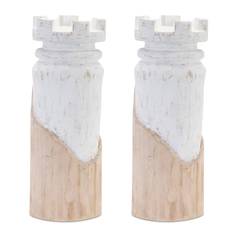 Melrose Mango Wood Chess Piece (Set of 2)