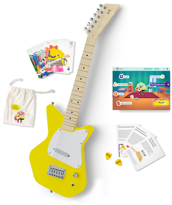 Loog Pro VI Electric Short‑Scale 6‑String Kids Guitar – LGPROVIEY – Yellow