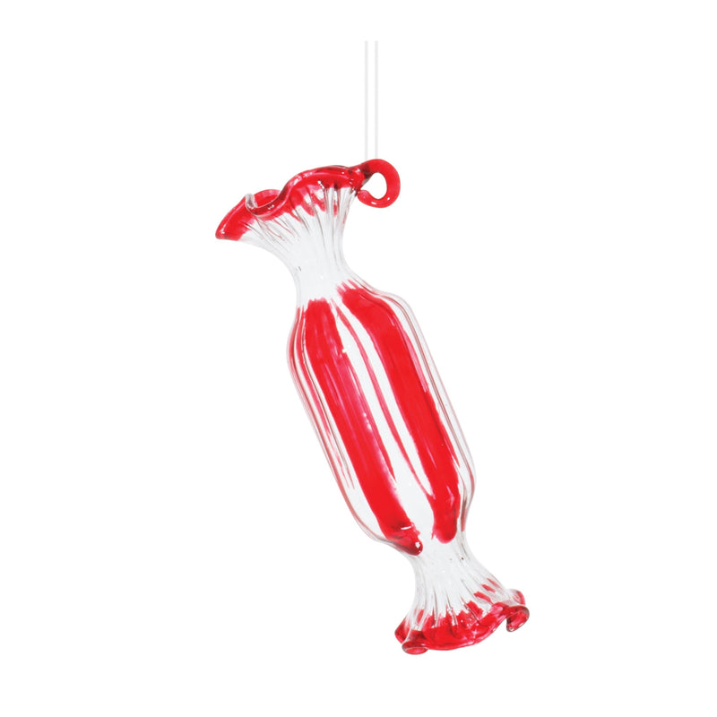 Melrose Glass Peppermint Candy Ornament (Set of 12)
