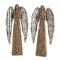 Melrose Rustic Wood Sentiment Angel with Galvanized Metal Wings (Set of 2)