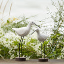 Melrose Carved Wood Sea Bird with Metal Stand (Set of 2)
