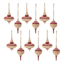 Melrose Oak Wood Top Ornament (Set of 12)
