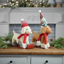 Melrose Plush Dog Character on Sled and Skis (Set of 2)