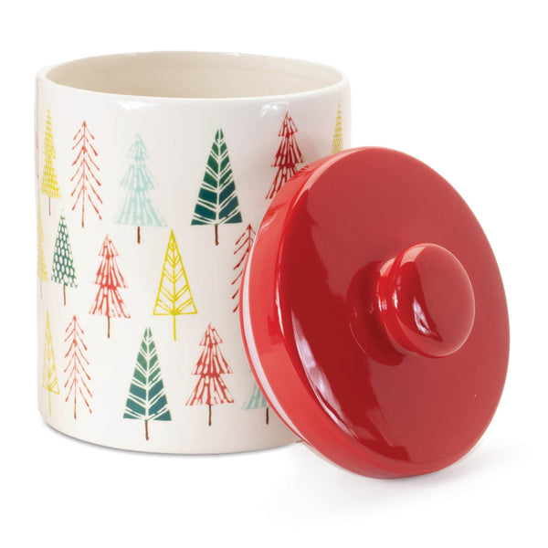 Melrose Ceramic Pine Tree Print Cookie Jar 10"H