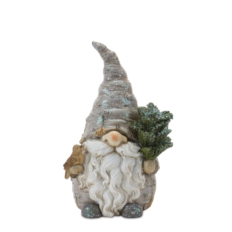 Melrose Pine Tree Trunk Gnome with Wreath Accent (Set of 2)