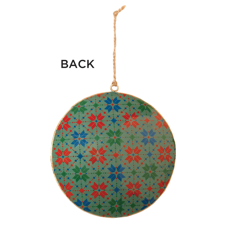 Melrose Metal Snowboard Forest Disc Ornament (Set of 6)
