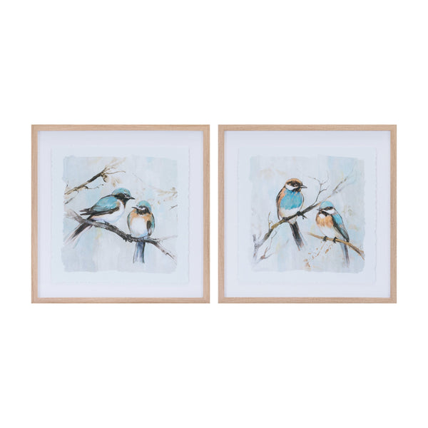 Melrose Framed Bird Couple Wall Print, Plastic