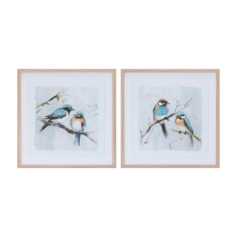 Melrose Framed Bird Couple Wall Print, Plastic