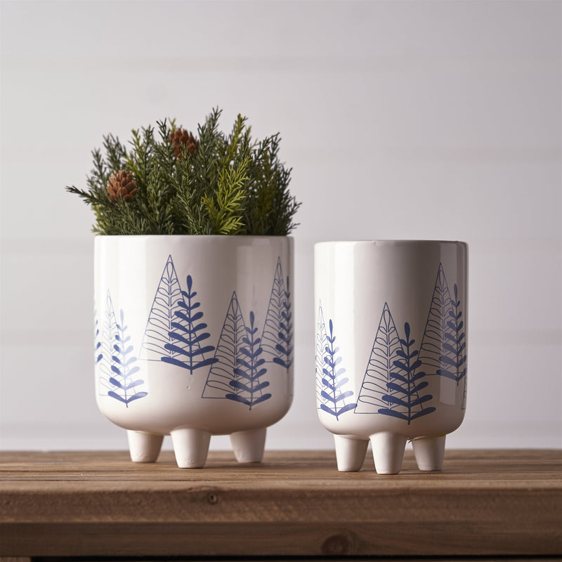 Melrose Modern Pine Tree Planter with Legs (Set of 2)