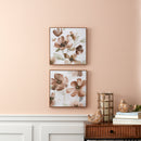 Melrose Wood Floral Block Plaque Wall Decor, Wood, Plastic