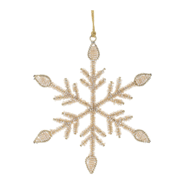 Melrose Beaded Metal Snowflake Ornament (Set of 12)