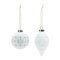 Melrose Porcelain Cut Out Ball Ornament with Nordic Design (Set of 6)