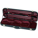 GEWA Jaeger Prestige Leather 4/4 Violin Case - Black Calf Leather/Burgundy