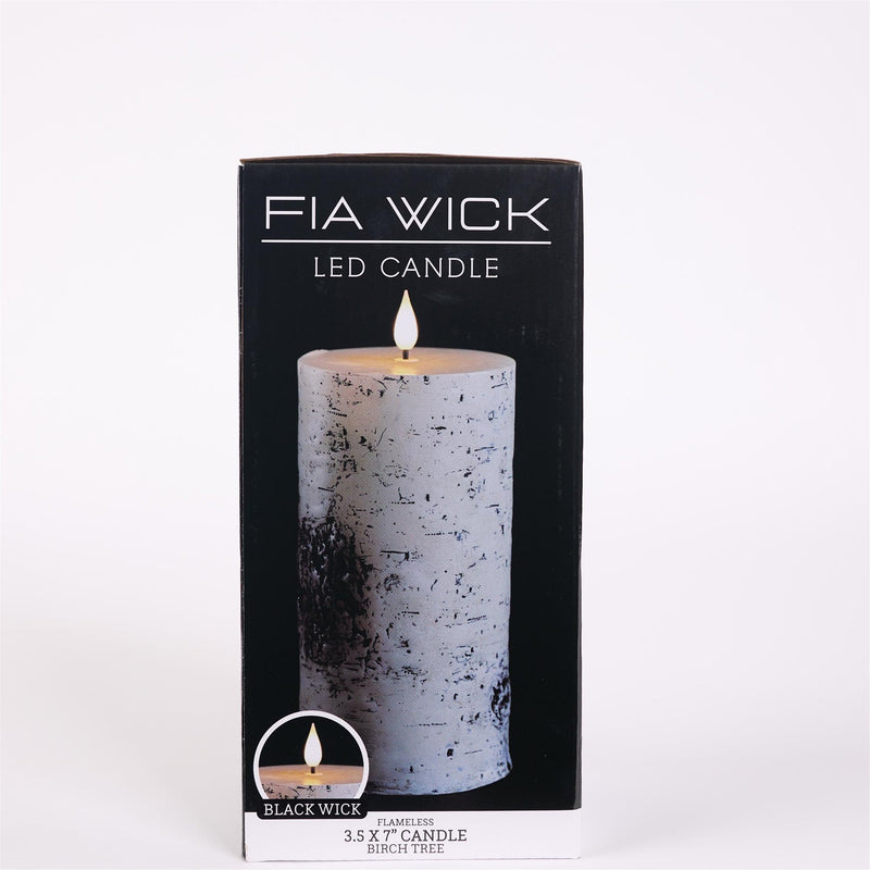 Melrose FIA Wick Birch Design Pillar Candle (Set of 2)