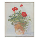 Melrose Framed Potted Geranium Print Wall Decor, Rustic, Plastic