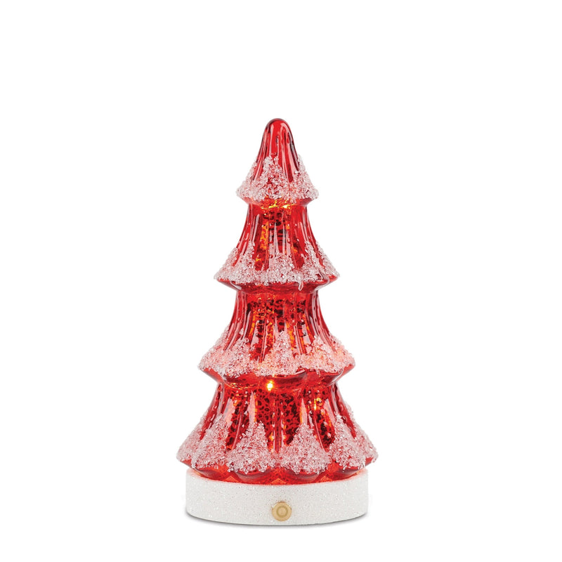 Melrose LED Mercury Glass Pine Tree (Set of 2)