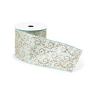 Melrose Orante Blue and Gold Glitter Wired Ribbon 4" x 10 yds.