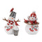 Melrose Cardinal Snowman Figurnie (Set of 2)