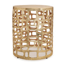 Melrose Round Abstract Cut Out Metal Accent Table 19"H