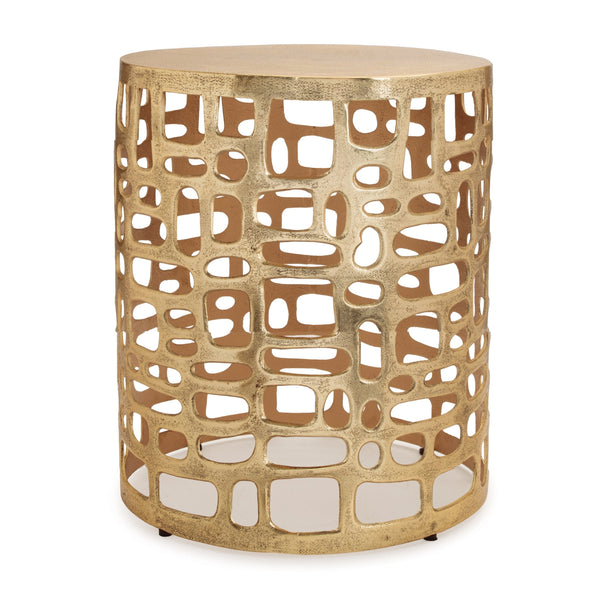 Melrose Round Abstract Cut Out Metal Accent Table 19"H