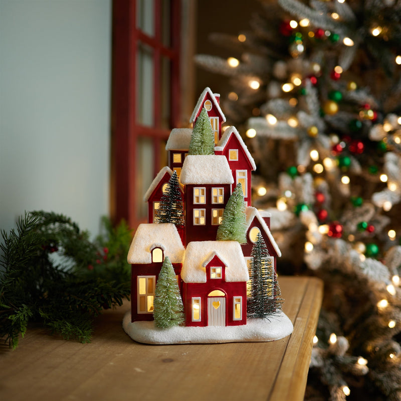 Melrose LED Houses 13.5"H Resin
