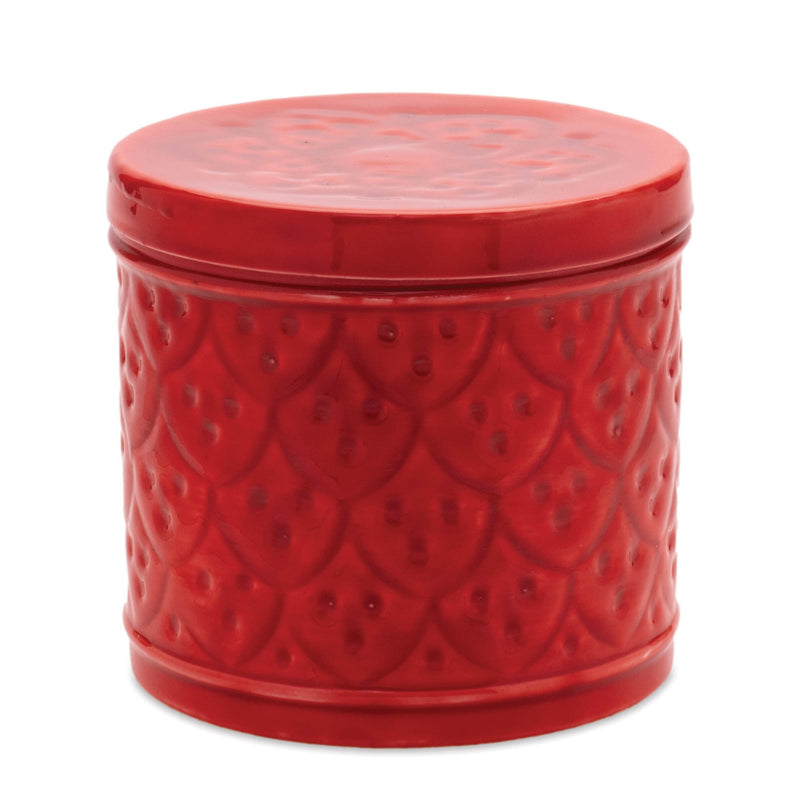 Melrose Red Metal Container with Lid (Set of 2)