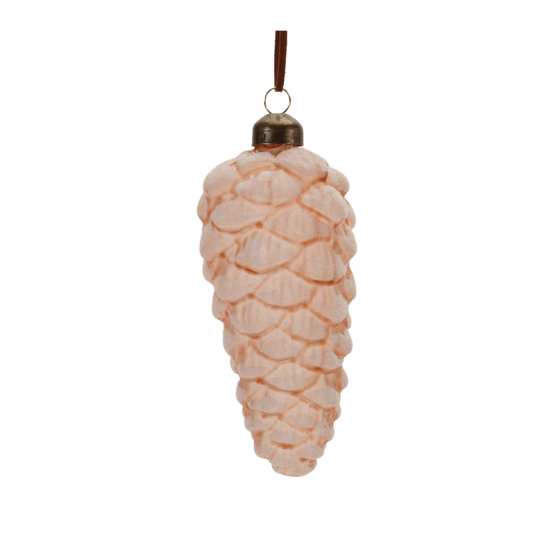 Melrose Frosted Glass Pinecone Drop Ornament (Set of 6)
