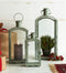 Melrose Distressed Metal Lantern with Curved Top (Set of 3) Blue